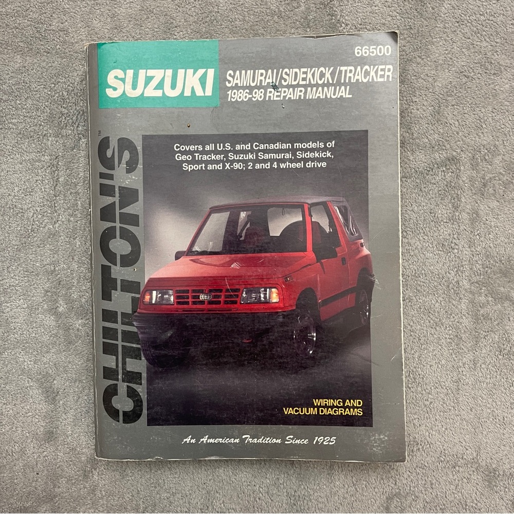 Chilton Suzuki Samurai Sidekick Tracker 1986-98 Repair Manual 66500